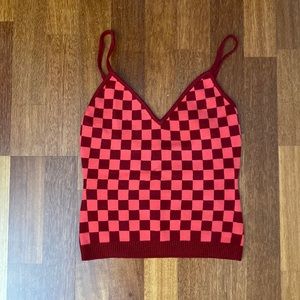 Checkered Sweater Tank